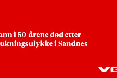 Mann i 50-årene død etter drukningsulykke i Sandnes