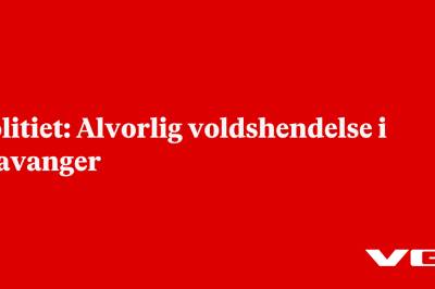 Politiet melder om alvorlig voldshendelse i Stavanger
