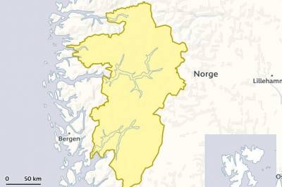 Gult farevarsel – ser aukande fare frå måndag morgon