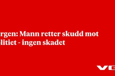 Bergen: Mann retter skudd mot politiet - ingen skadet