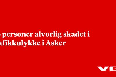 To personer alvorlig skadet i trafikkulykke i Asker