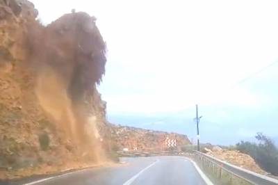 Filmer når jordskredet treffer