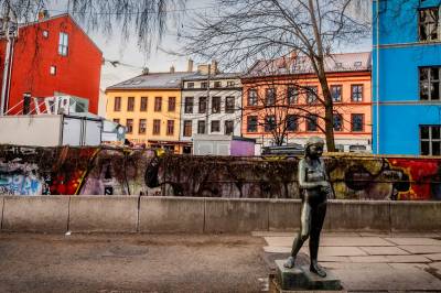 Skivebom med bydel «Christiania»!