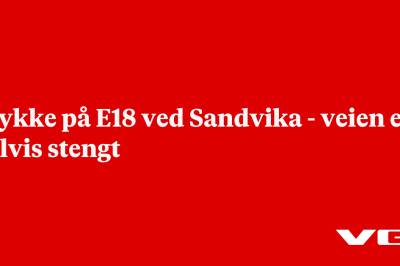 Ulykke på E18 ved Sandvika - veien er delvis stengt
