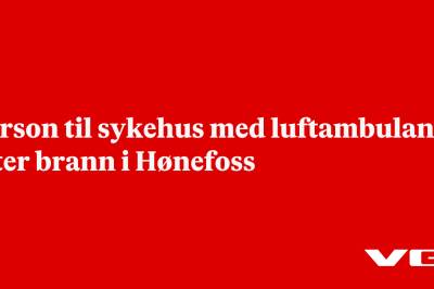 Person til sykehus med luftambulanse etter brann i Hønefoss