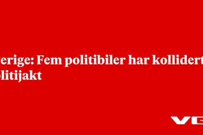 Sverige: Fem politibiler kolliderte i politijakt