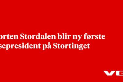 Morten Stordalen blir ny første visepresident på Stortinget