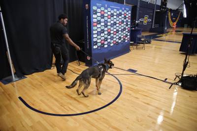 Dukket opp med bombehund på Norge-møte