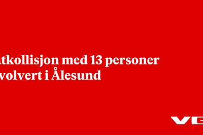 Båtkollisjon med 13 personer involvert i Ålesund