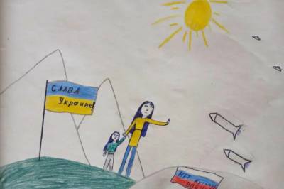 Masha (13) tegnet dette. Så måtte hun rømme fra Russland