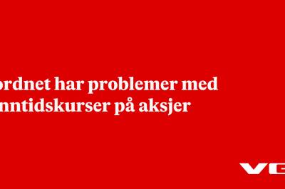 Nordnet har problemer med sanntidskurser på aksjer