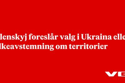 Zelenskyj foreslår valg i Ukraina eller folkeavstemning om territorier