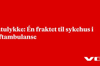 Båtulykke: Én fraktet til sykehus i luftambulanse