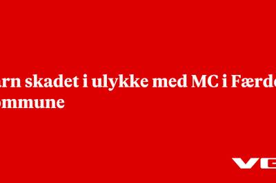 Barn skadet i ulykke med MC i Færder kommune