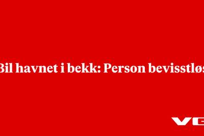 Bil havnet i bekk: Person bevisstløs
