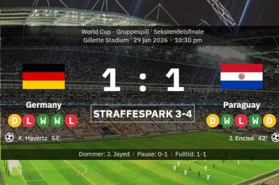 Tyskland 1–1 (4 -3) Paraguay! Die Mannschaft tapte sin første VM-straffekonkurranse noensinne