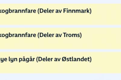 Farevarsel om mye lyn på Østlandet