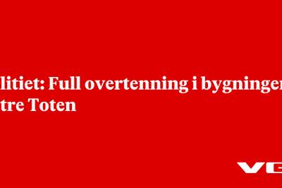 Politiet: Full overtenning i bygningen i Østre Toten