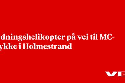 Redningshelikopter på vei til MC-ulykke i Holmestrand