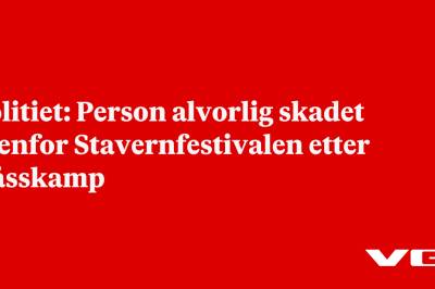 Politiet: Person alvorlig skadet utenfor Stavernfestivalen etter slåsskamp