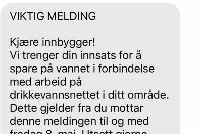 Ber innbyggere på Oslo vest om å redusere vannbruken