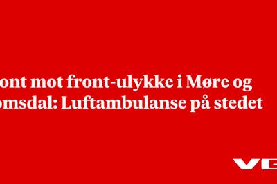 Front mot front-ulykke i Møre og Romsdal: Luftambulanse på stedet
