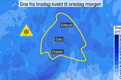 Venter store mengder snø på Østlandet: - Kan bli krevende