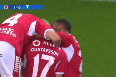 Carl Gustafsson med mål mot Malmö