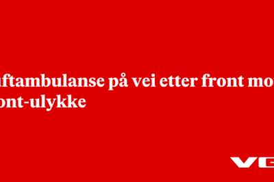 Luftambulanse på vei etter front mot front-ulykke
