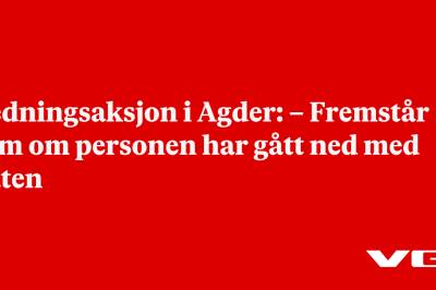 Redningsaksjon i Agder: – Fremstår som om personen har gått ned med båten