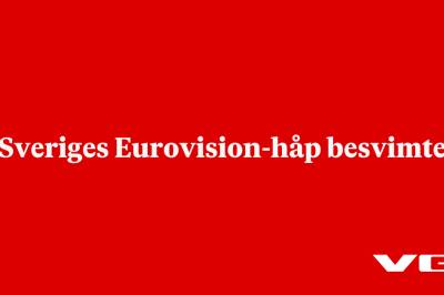 Sveriges Eurovision-håp besvimte