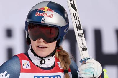 Vonn på pallen i Val d'Isère – viser fortsatt OL-form