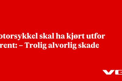 Motorsykkel skal ha kjørt utfor skrent: – Trolig alvorlig skade