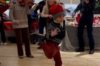 Ola (8) imponerer med hallingdans