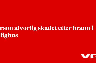 Person alvorlig skadd etter brann i bolighus
