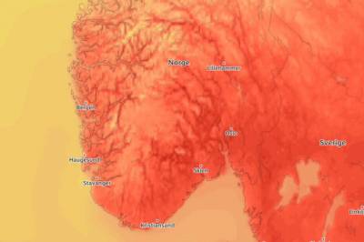 Her er det meldt 38 grader