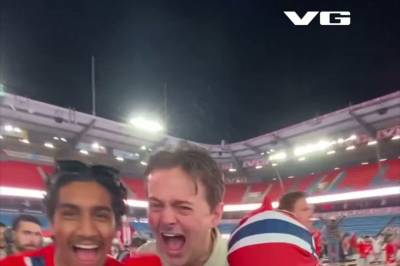Jubelscener på Ullevaal etter Norges seier mot Irak