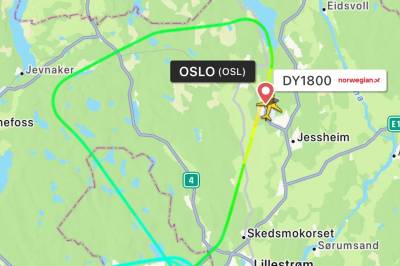 Norwegian-fly måtte snu