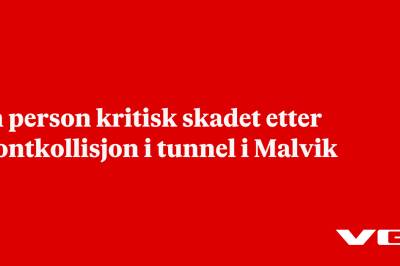 Én person kritisk skadet etter frontkollisjon i tunnel i Malvik