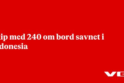 Skip med 240 om bord savnet i Indonesia