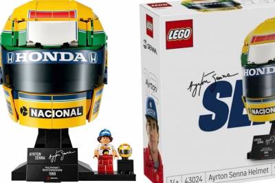 De første bildene av det neste LEGO F1-settet: Ayrton Sennas ikoniske gule hjelm med Honda-McLaren