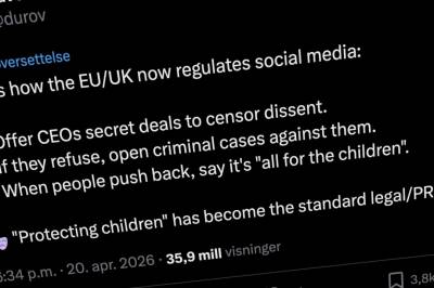 Raser mot EU: – Bruker barn som unnskyldning for å innføre sensur