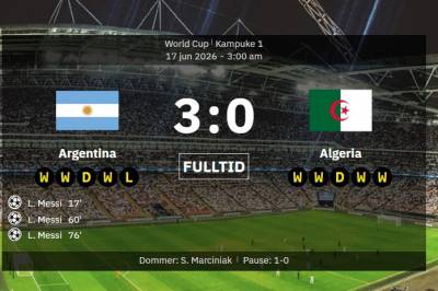 Argentina 3-0 Algerie: Kamprapport, resultat og mål da Messi skrev historie med hat-trick i VM