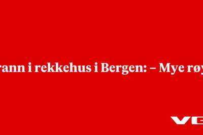 Brann i rekkehus i Bergen: – Mye røyk