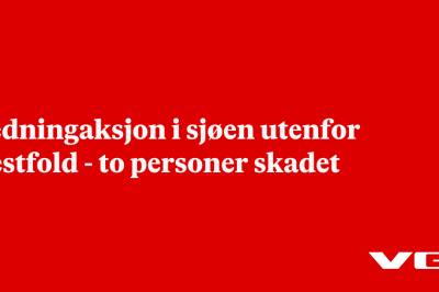 Redningaksjon i sjøen utenfor Vestfold - to personer skadet