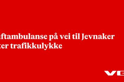 Luftambulanse på vei til Jevnaker etter trafikkulykke