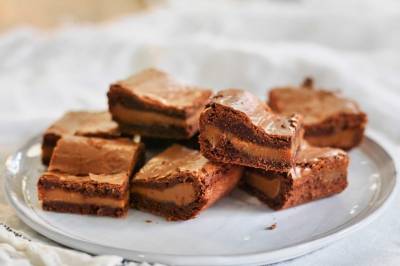 Brownie med salt karamell