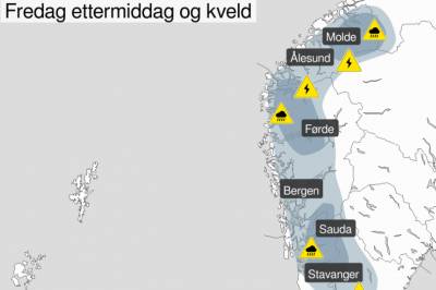 Sender ut gult farevarsel for styrtregn