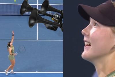 Et toghorn avbryter kampen mellom Andreeva og Kostyuk i Brisbane, og hele stadion jubler