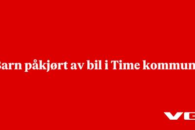 Barn påkjørt av bil i Time kommune